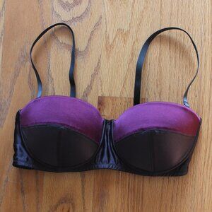 Kiki de Montparnasse Muse Molded Bra Slate/Bo purple silk colorblock 32D $130